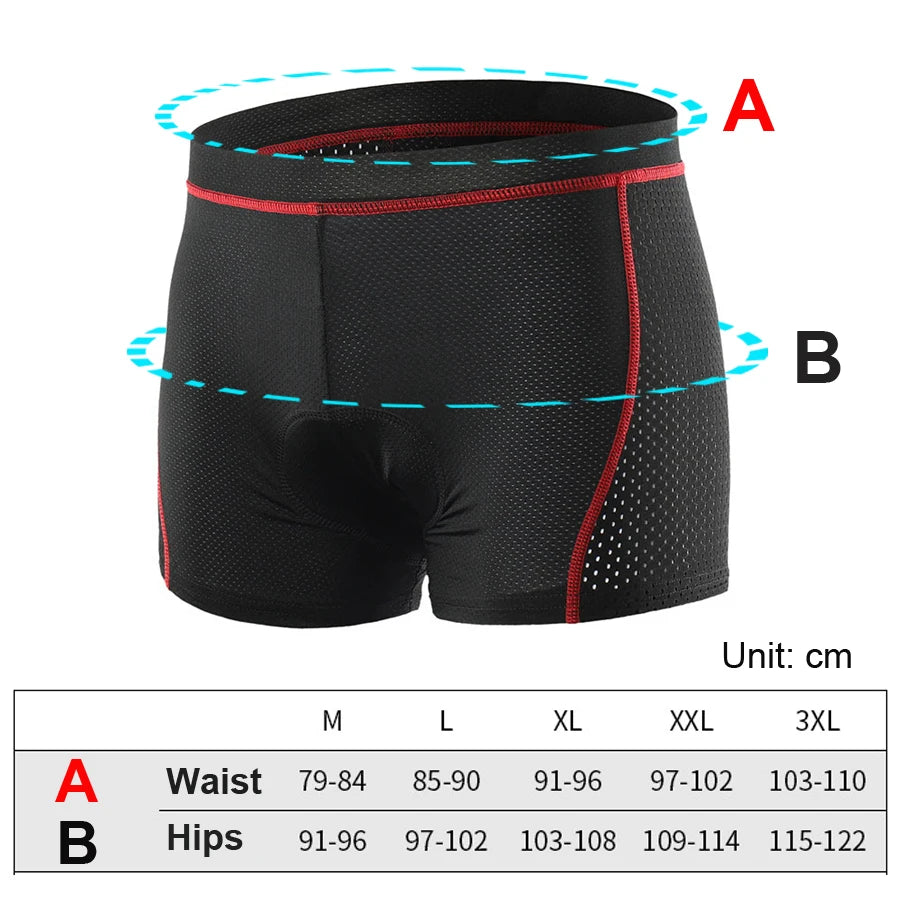 NEWBOLER Breathable Cycling Shorts Cycling Underwear 5D Gel Pad Shockproof Bicycle Underpant MTB Road Bike Underwear Man Shorts